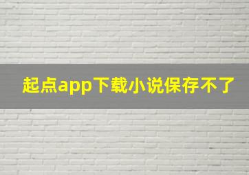 起点app下载小说保存不了