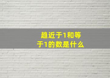 趋近于1和等于1的数是什么