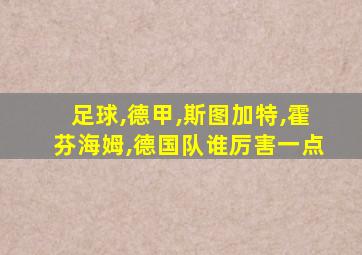 足球,德甲,斯图加特,霍芬海姆,德国队谁厉害一点