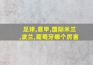 足球,意甲,国际米兰,波兰,葡萄牙哪个厉害