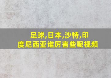 足球,日本,沙特,印度尼西亚谁厉害些呢视频