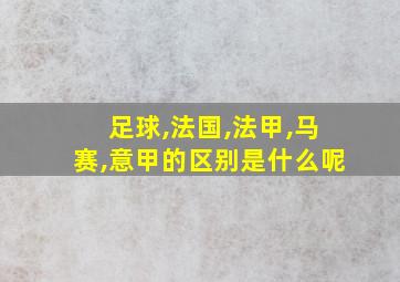 足球,法国,法甲,马赛,意甲的区别是什么呢