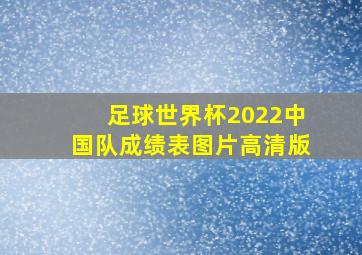 足球世界杯2022中国队成绩表图片高清版