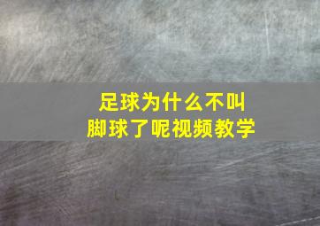 足球为什么不叫脚球了呢视频教学