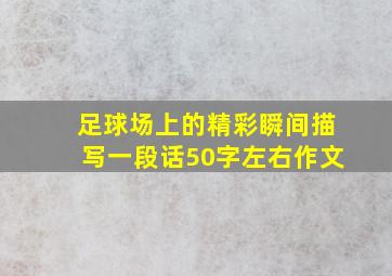 足球场上的精彩瞬间描写一段话50字左右作文