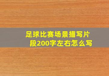 足球比赛场景描写片段200字左右怎么写