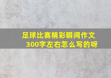 足球比赛精彩瞬间作文300字左右怎么写的呀