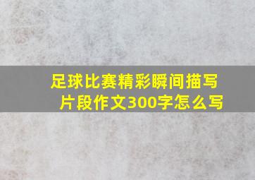 足球比赛精彩瞬间描写片段作文300字怎么写