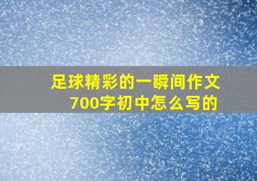 足球精彩的一瞬间作文700字初中怎么写的