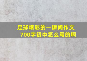 足球精彩的一瞬间作文700字初中怎么写的啊