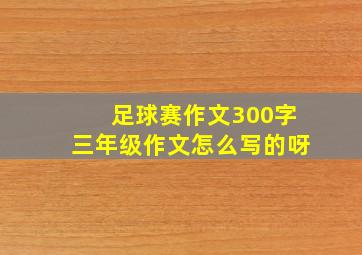 足球赛作文300字三年级作文怎么写的呀