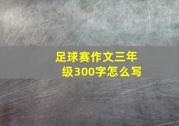 足球赛作文三年级300字怎么写