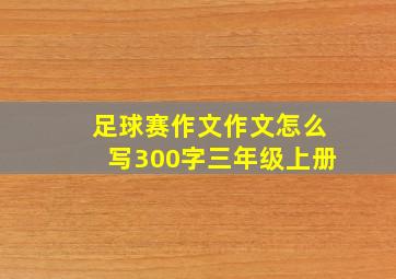 足球赛作文作文怎么写300字三年级上册