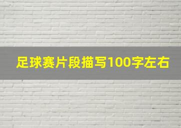 足球赛片段描写100字左右