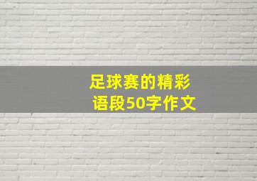 足球赛的精彩语段50字作文