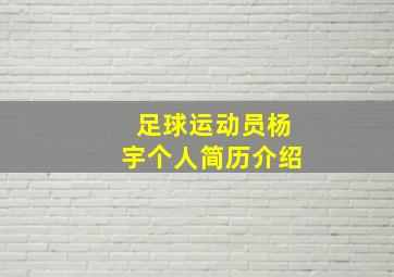 足球运动员杨宇个人简历介绍