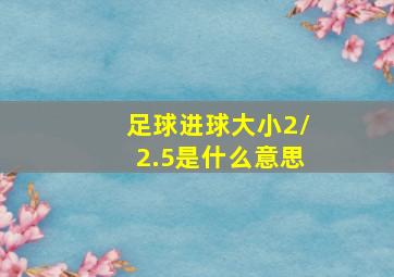 足球进球大小2/2.5是什么意思