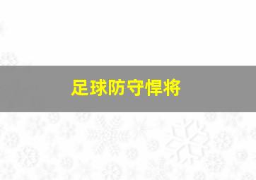 足球防守悍将