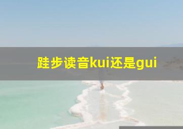 跬步读音kui还是gui