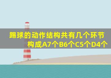 踢球的动作结构共有几个环节构成A7个B6个C5个D4个