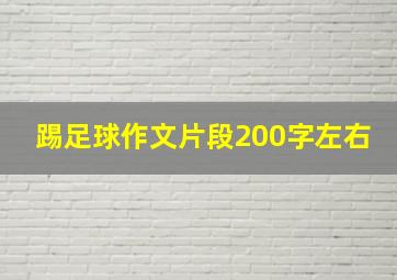 踢足球作文片段200字左右