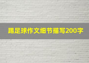 踢足球作文细节描写200字