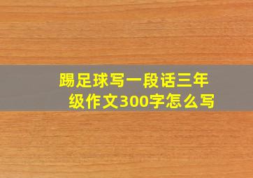 踢足球写一段话三年级作文300字怎么写