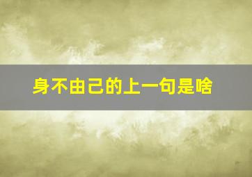 身不由己的上一句是啥