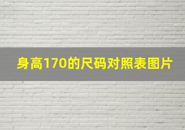 身高170的尺码对照表图片