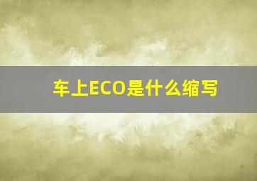 车上ECO是什么缩写