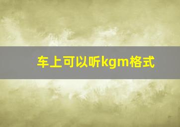 车上可以听kgm格式