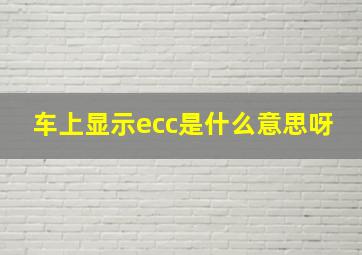 车上显示ecc是什么意思呀