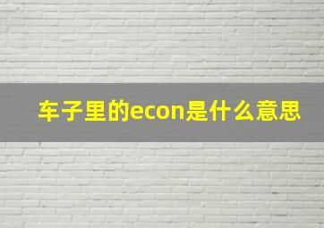 车子里的econ是什么意思