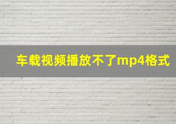 车载视频播放不了mp4格式