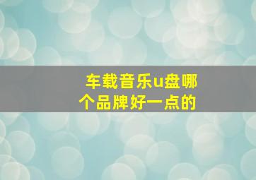 车载音乐u盘哪个品牌好一点的