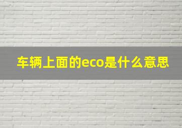 车辆上面的eco是什么意思