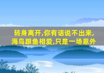 转身离开,你有话说不出来,海鸟跟鱼相爱,只是一场意外