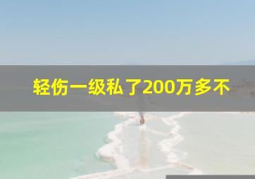 轻伤一级私了200万多不