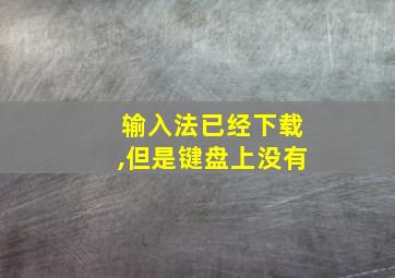 输入法已经下载,但是键盘上没有