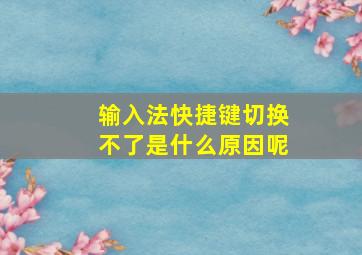 输入法快捷键切换不了是什么原因呢