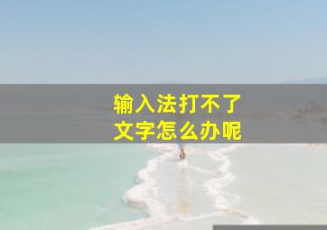 输入法打不了文字怎么办呢