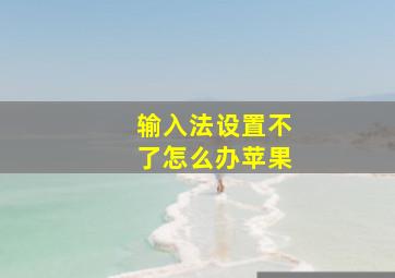 输入法设置不了怎么办苹果