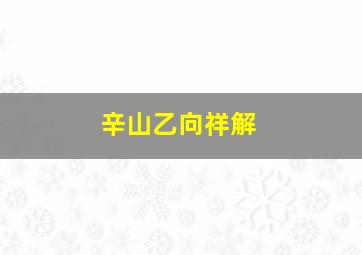 辛山乙向祥解