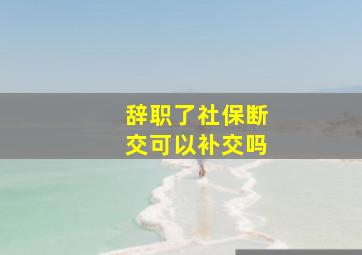 辞职了社保断交可以补交吗