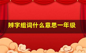 辨字组词什么意思一年级