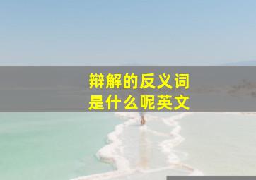 辩解的反义词是什么呢英文