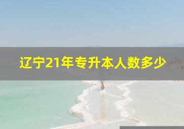 辽宁21年专升本人数多少