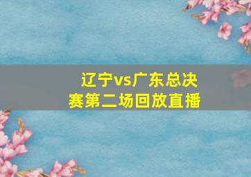 辽宁vs广东总决赛第二场回放直播