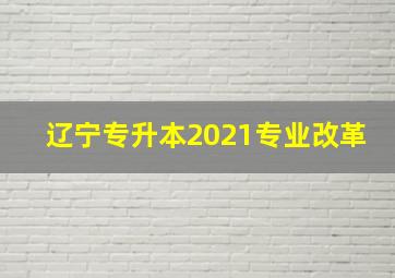 辽宁专升本2021专业改革