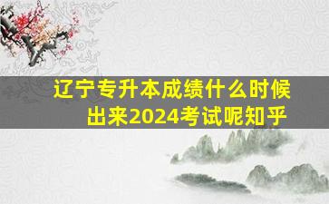 辽宁专升本成绩什么时候出来2024考试呢知乎